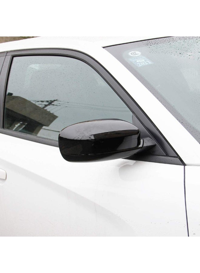 KISSUN Bright Black Side Door Mirror Cover Molding Trim for Dodge Charger 2011-2023 for Chrysler 300 300C 2011-2023 (Bright Black) - Image 2